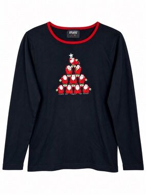 Designer Original Studio Joy Santa Christmas Tree Long Sleeve Top Large